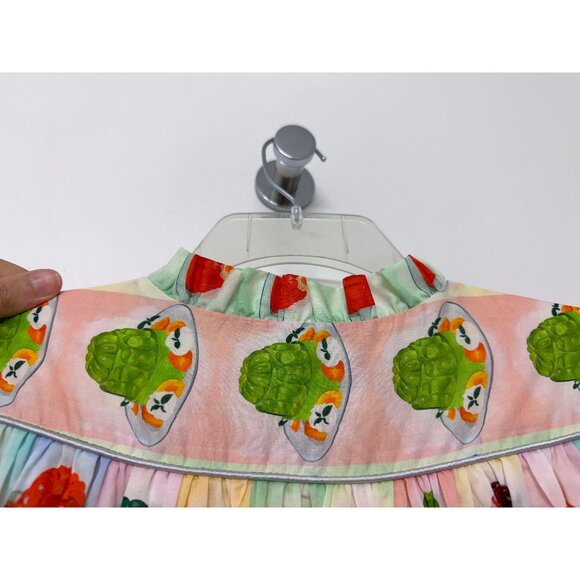 Rachel Antonoff Jello Stripe Print Drew Shirt Dress Rainbow Jelly Mold Belt L - Picture 11 of 16